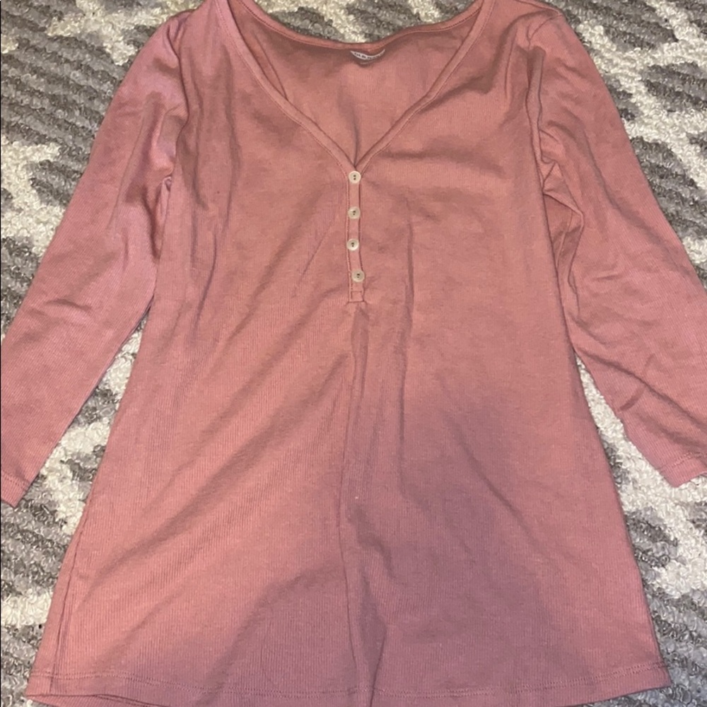 quarter sleeve pink top